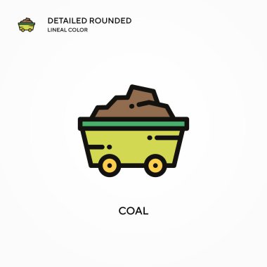 Kömür vektör simgesi. Modern vektör illüstrasyon kavramları. Düzenlemesi ve kişiselleştirmesi kolay.