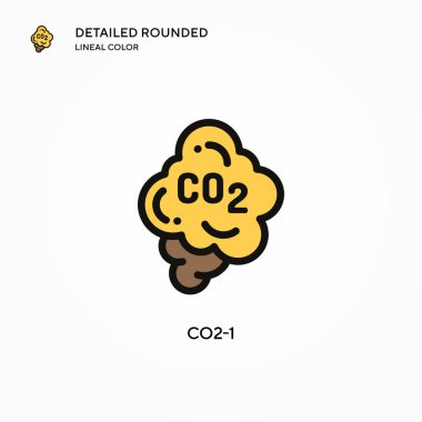 CO2-1 vektör simgesi. Modern vektör illüstrasyon kavramları. Düzenlemesi ve kişiselleştirmesi kolay.