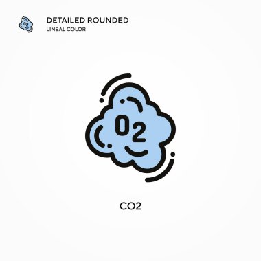 CO2 vektör simgesi. Modern vektör illüstrasyon kavramları. Düzenlemesi ve kişiselleştirmesi kolay.