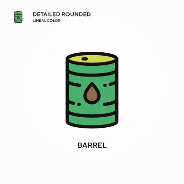 Namlu vektör ikonu. Modern vektör illüstrasyon kavramları. Düzenlemesi ve kişiselleştirmesi kolay.