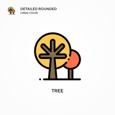 Ağaç vektör simgesi. Modern vektör illüstrasyon kavramları. Düzenlemesi ve kişiselleştirmesi kolay.
