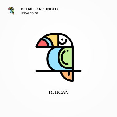 Toucan vektör simgesi. Modern vektör illüstrasyon kavramları. Düzenlemesi ve kişiselleştirmesi kolay.
