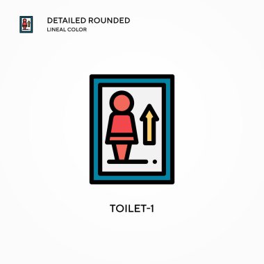 Tuvalet-1 vektör simgesi. Modern vektör illüstrasyon kavramları. Düzenlemesi ve kişiselleştirmesi kolay.