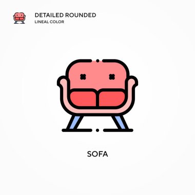 Koltuk vektör simgesi. Modern vektör illüstrasyon kavramları. Düzenlemesi ve kişiselleştirmesi kolay.