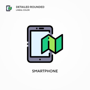 Akıllı telefon vektör simgesi. Modern vektör illüstrasyon kavramları. Düzenlemesi ve kişiselleştirmesi kolay.