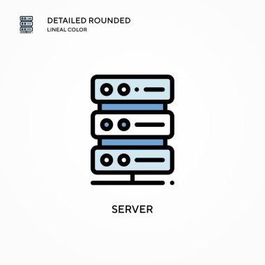 Sunucu vektör simgesi. Modern vektör illüstrasyon kavramları. Düzenlemesi ve kişiselleştirmesi kolay.