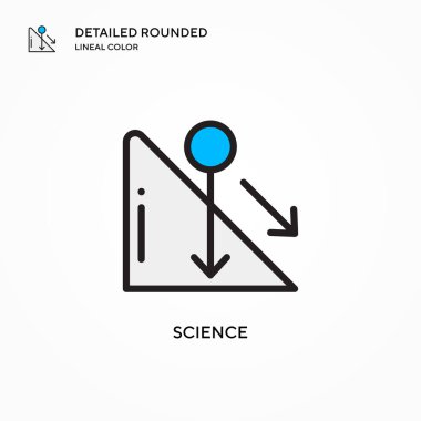 Bilim vektör simgesi. Modern vektör illüstrasyon kavramları. Düzenlemesi ve kişiselleştirmesi kolay.