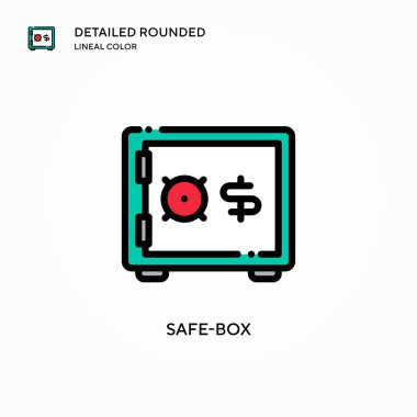 Güvenli kutu vektör simgesi. Modern vektör illüstrasyon kavramları. Düzenlemesi ve kişiselleştirmesi kolay.