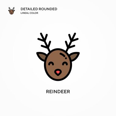 Ren geyiği vektör simgesi. Modern vektör illüstrasyon kavramları. Düzenlemesi ve kişiselleştirmesi kolay.