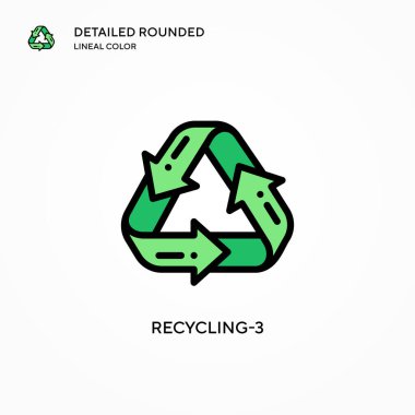 Geri dönüşüm 3 vektör simgesi. Modern vektör illüstrasyon kavramları. Düzenlemesi ve kişiselleştirmesi kolay.