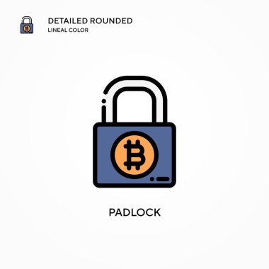 Asma kilit vektör simgesi. Modern vektör illüstrasyon kavramları. Düzenlemesi ve kişiselleştirmesi kolay.