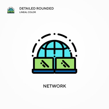 Ağ vektör simgesi. Modern vektör illüstrasyon kavramları. Düzenlemesi ve kişiselleştirmesi kolay.