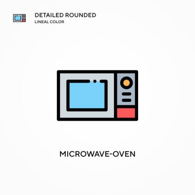 Mikrodalga fırın vektör ikonu. Modern vektör illüstrasyon kavramları. Düzenlemesi ve kişiselleştirmesi kolay.
