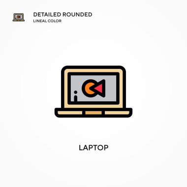 Laptop vektör simgesi. Modern vektör illüstrasyon kavramları. Düzenlemesi ve kişiselleştirmesi kolay.