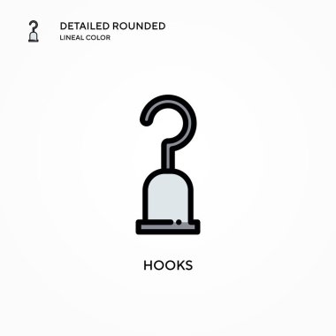 Hooks vektör simgesi. Modern vektör illüstrasyon kavramları. Düzenlemesi ve kişiselleştirmesi kolay.