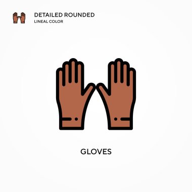 Eldiven vektör simgesi. Modern vektör illüstrasyon kavramları. Düzenlemesi ve kişiselleştirmesi kolay.