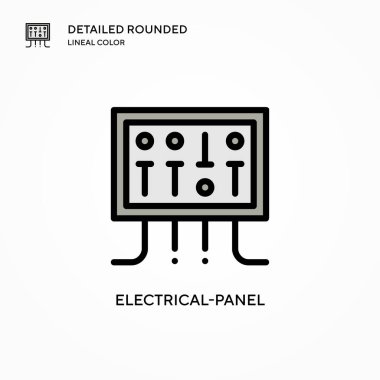 Elektrik paneli vektör simgesi. Modern vektör illüstrasyon kavramları. Düzenlemesi ve kişiselleştirmesi kolay.