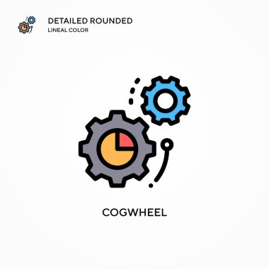 Çarklı vektör simgesi. Modern vektör illüstrasyon kavramları. Düzenlemesi ve kişiselleştirmesi kolay.