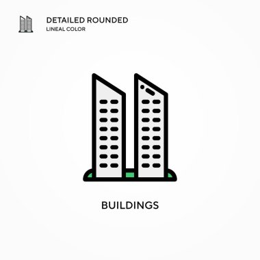 Bina vektör simgesi. Modern vektör illüstrasyon kavramları. Düzenlemesi ve kişiselleştirmesi kolay.