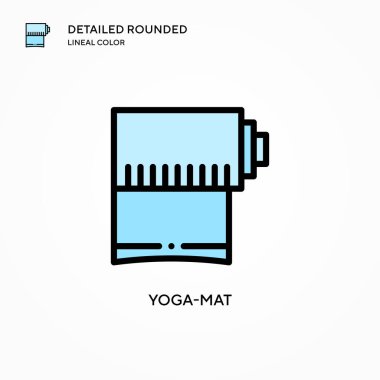 Yoga mat vektör simgesi. Modern vektör illüstrasyon kavramları. Düzenlemesi ve kişiselleştirmesi kolay.