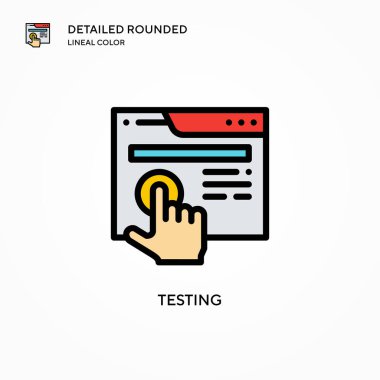 Vektör simgesi test ediliyor. Modern vektör illüstrasyon kavramları. Düzenlemesi ve kişiselleştirmesi kolay.