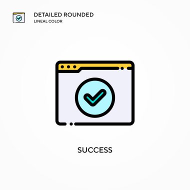 Başarı vektör simgesi. Modern vektör illüstrasyon kavramları. Düzenlemesi ve kişiselleştirmesi kolay.