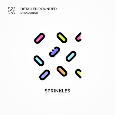 Sprinkles vektör simgesi. Modern vektör illüstrasyon kavramları. Düzenlemesi ve kişiselleştirmesi kolay.