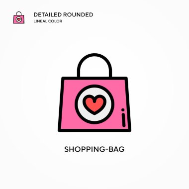 Alışveriş torbası vektör simgesi. Modern vektör illüstrasyon kavramları. Düzenlemesi ve kişiselleştirmesi kolay.