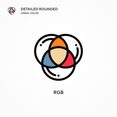 Rgb vektör simgesi. Modern vektör illüstrasyon kavramları. Düzenlemesi ve kişiselleştirmesi kolay.
