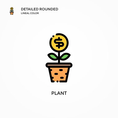 Bitki vektör simgesi. Modern vektör illüstrasyon kavramları. Düzenlemesi ve kişiselleştirmesi kolay.