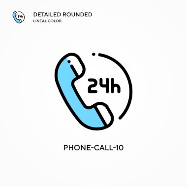 Telefon çağrısı 10 vektör simgesi. Modern vektör illüstrasyon kavramları. Düzenlemesi ve kişiselleştirmesi kolay.