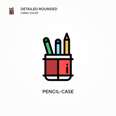 Kalem kutusu vektör simgesi. Modern vektör illüstrasyon kavramları. Düzenlemesi ve kişiselleştirmesi kolay.