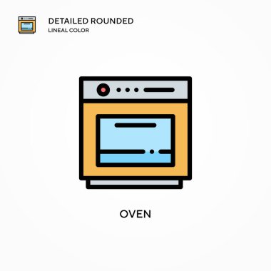 Fırın vektör simgesi. Modern vektör illüstrasyon kavramları. Düzenlemesi ve kişiselleştirmesi kolay.