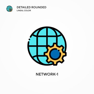 Ağ-1 vektör simgesi. Modern vektör illüstrasyon kavramları. Düzenlemesi ve kişiselleştirmesi kolay.