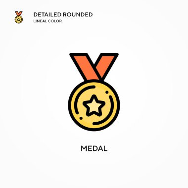 Madalya vektör simgesi. Modern vektör illüstrasyon kavramları. Düzenlemesi ve kişiselleştirmesi kolay.