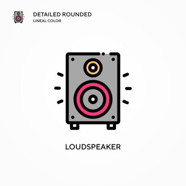 Hoparlör vektör simgesi. Modern vektör illüstrasyon kavramları. Düzenlemesi ve kişiselleştirmesi kolay.