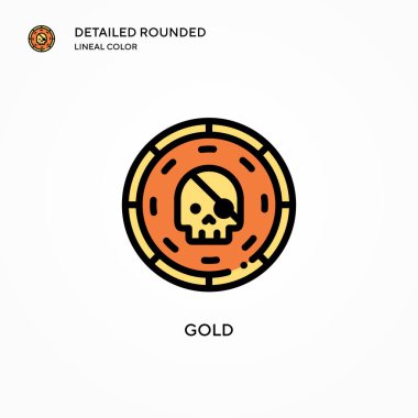 Altın vektör ikonu. Modern vektör illüstrasyon kavramları. Düzenlemesi ve kişiselleştirmesi kolay.