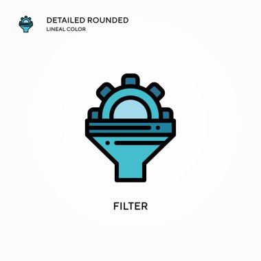 Filtre vektör simgesi. Modern vektör illüstrasyon kavramları. Düzenlemesi ve kişiselleştirmesi kolay.