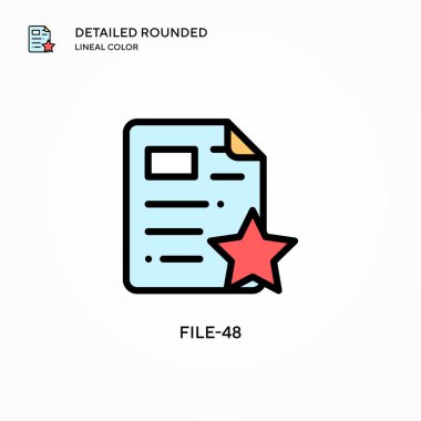 Dosya-48 vektör simgesi. Modern vektör illüstrasyon kavramları. Düzenlemesi ve kişiselleştirmesi kolay.