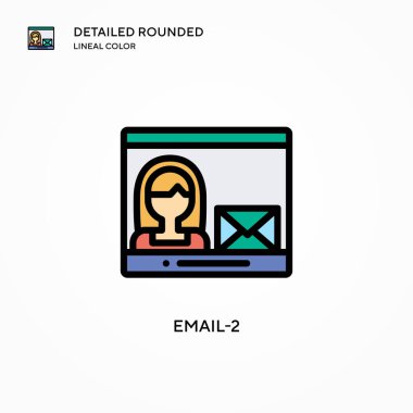 E- posta-2 vektör simgesi. Modern vektör illüstrasyon kavramları. Düzenlemesi ve kişiselleştirmesi kolay.