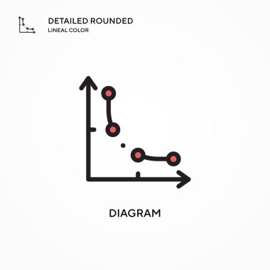 Diyagram vektör simgesi. Modern vektör illüstrasyon kavramları. Düzenlemesi ve kişiselleştirmesi kolay.