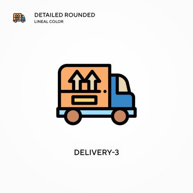 Teslimat-3 vektör simgesi. Modern vektör illüstrasyon kavramları. Düzenlemesi ve kişiselleştirmesi kolay.