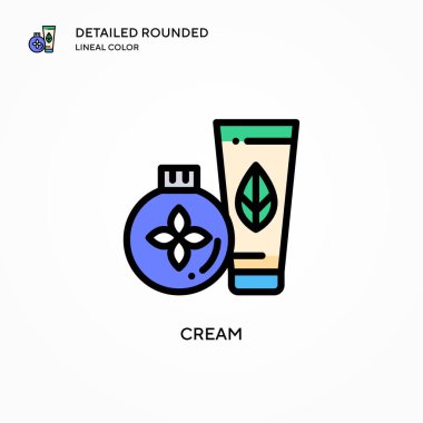 Krem vektör simgesi. Modern vektör illüstrasyon kavramları. Düzenlemesi ve kişiselleştirmesi kolay.
