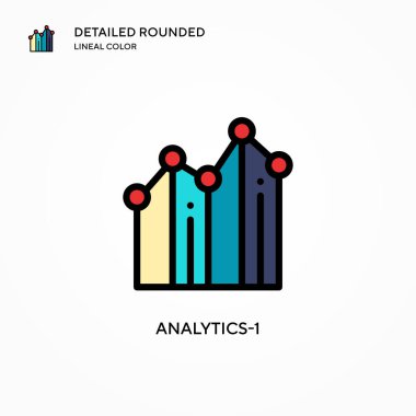 Analitik-1 vektör simgesi. Modern vektör illüstrasyon kavramları. Düzenlemesi ve kişiselleştirmesi kolay.
