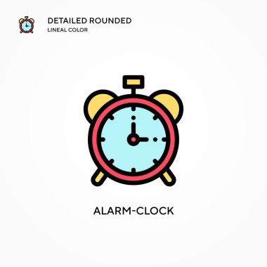 Alarm saat vektör simgesi. Modern vektör illüstrasyon kavramları. Düzenlemesi ve kişiselleştirmesi kolay.
