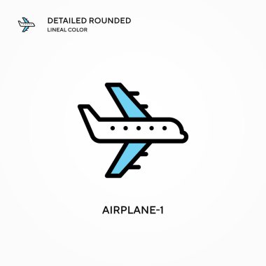 Uçak-1 vektör simgesi. Modern vektör illüstrasyon kavramları. Düzenlemesi ve kişiselleştirmesi kolay.