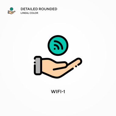 Wifi-1 vektör simgesi. Modern vektör illüstrasyon kavramları. Düzenlemesi ve kişiselleştirmesi kolay.
