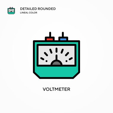 Voltmetre vektör simgesi. Modern vektör illüstrasyon kavramları. Düzenlemesi ve kişiselleştirmesi kolay.