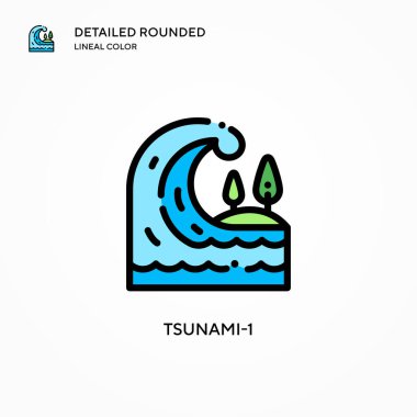 Tsunami-1 vektör ikonu. Modern vektör illüstrasyon kavramları. Düzenlemesi ve kişiselleştirmesi kolay.