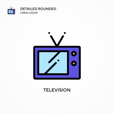 Televizyon vektör simgesi. Modern vektör illüstrasyon kavramları. Düzenlemesi ve kişiselleştirmesi kolay.